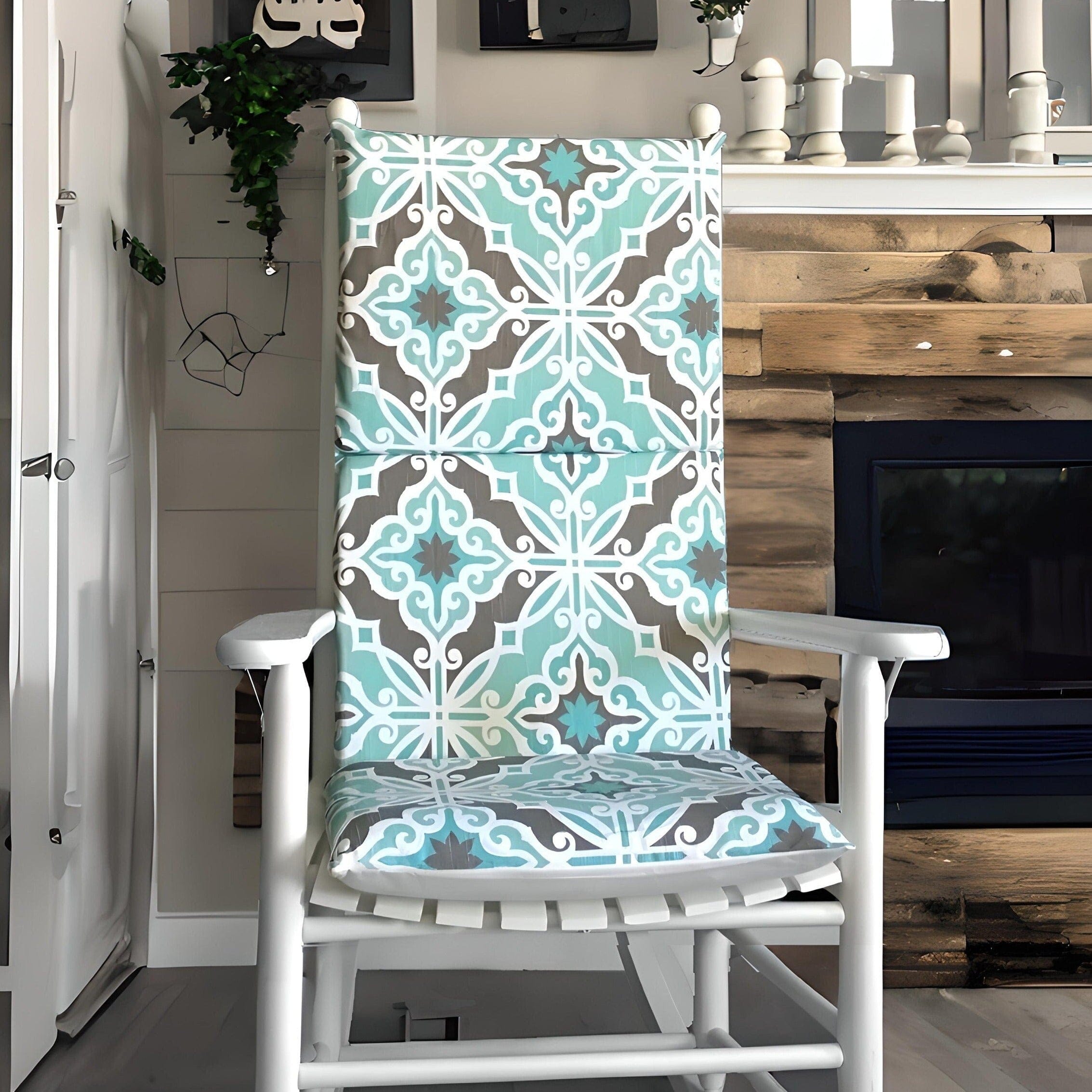 Rockin Cushions Vintage Style Pale Blue Rocking Chair Cushion